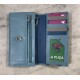 Cartera piel celeste