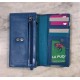 Cartera piel azul