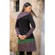 Vestido cálido cuello asimétrico combi verde