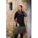 Vestido cálido cuello asimétrico combi verde