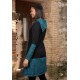 Vestido cálido cuello asimétrico turquesa