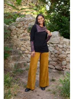 Pantalons 3/4 pana mostassa