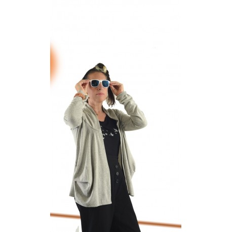 Jaqueta càlida oberta gris clar