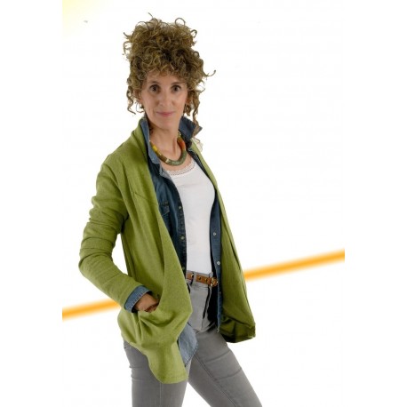 Chaqueta cálida abierta pistacho