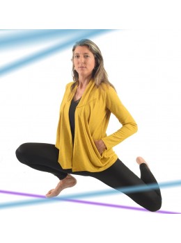 Chaqueta cálida abierta amarilla