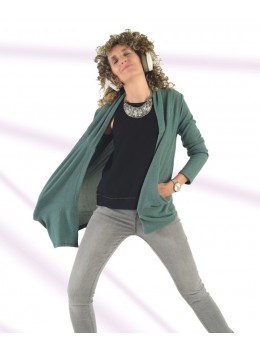 Jaqueta càlida oberta verdosa