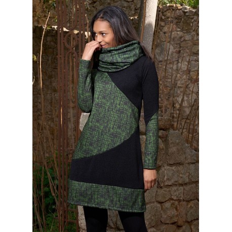 Coll doble abstract verd
