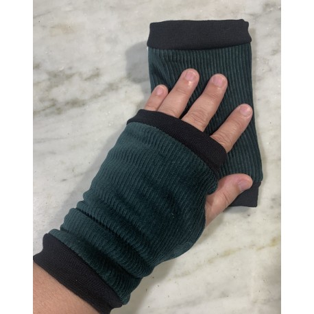 Mitones pana verde