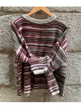 Jersey rayas burdeos verde