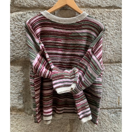 Jersey rayas burdeos verde