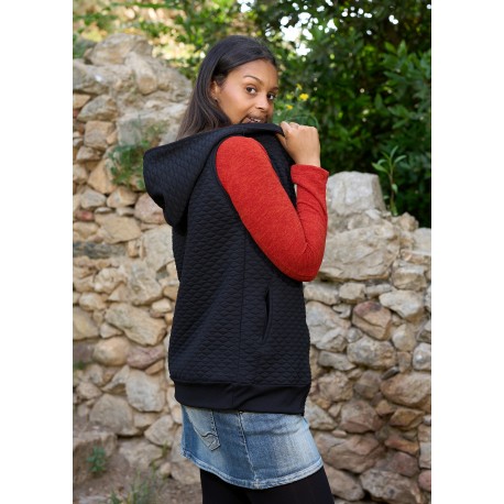 Chaleco capucha negro