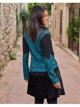 Jersey cálido abstract turquesa