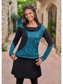 Jersey cálido abstract turquesa