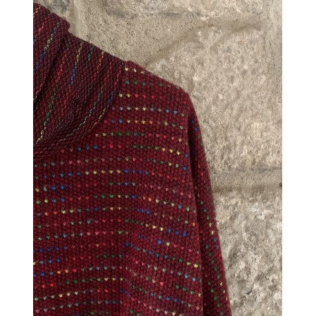 Jersey japo multicolor largo granate