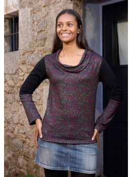 Jersey cálido sin pieza granate abstract