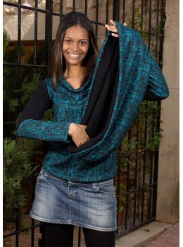 Jersey cálido sin pieza turquesa