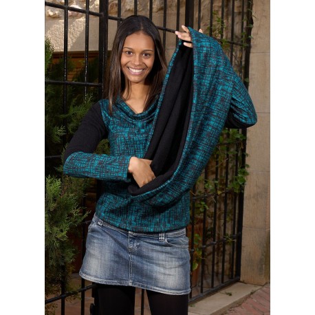 Jersey cálido sin pieza turquesa