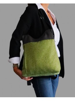 Bolso mochila gina texturas verde