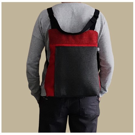 Bolso mochila gina texturas roja