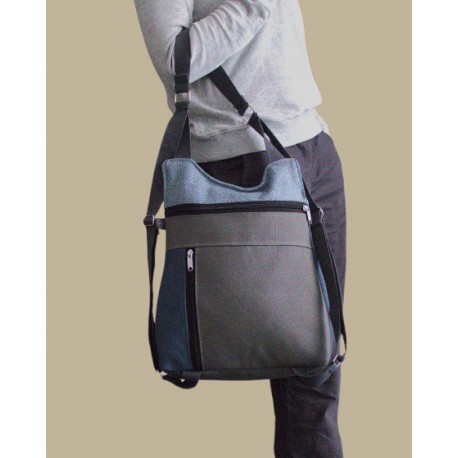 Bolso mochila gina texturas azul