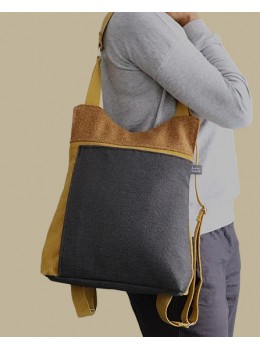 Bolso motxilla gina textures mostassa