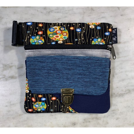 Riñonera line texturas azul