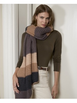 Bufanda tricot ratlles marró