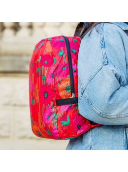 Mochila plegable amapolas