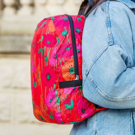 Mochila plegable amapolas