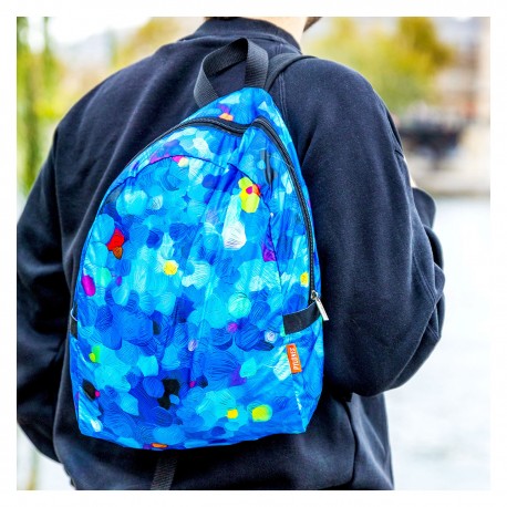 Mochila plegable multi azul