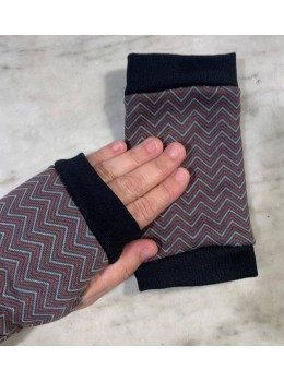 Mitones espiga burdeos