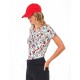 Camiseta Xantik fruncido flores