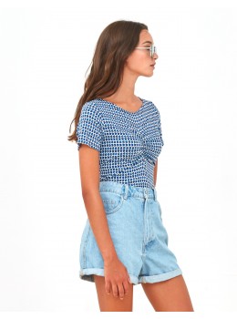 Camiseta Xantik fruncido micro blue