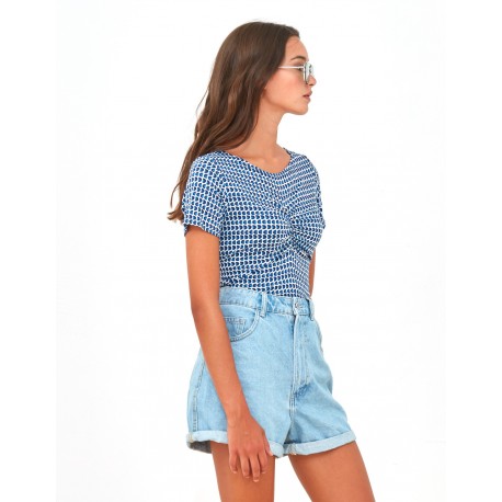 Camiseta Xantik frunzit micro blue