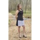 Vestido cuello tiras gris