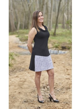 Vestido cuello tiras gris