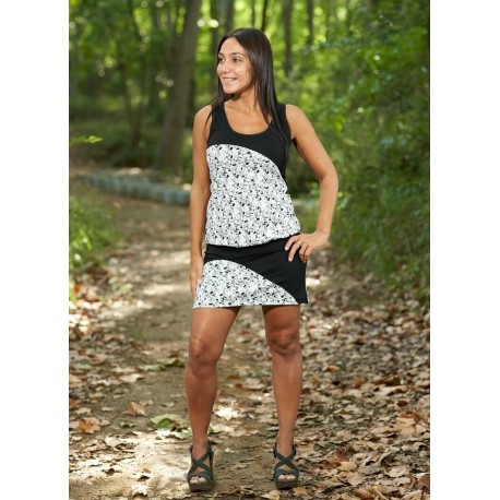 Falda mosaico gris