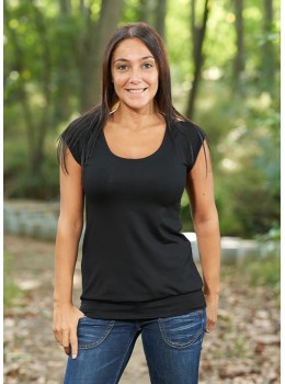 Camiseta m/c cuello redondo negro